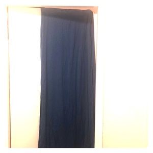 High waist long baby blue skirt